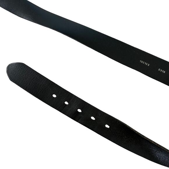 Fossil Men’s Black Genuine Leather Belt Sz 40 Classic Silver Tone Buckle - Picture 5 of 7